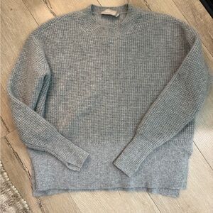 Everlane Heather Gray Cashmere Waffle Sweater